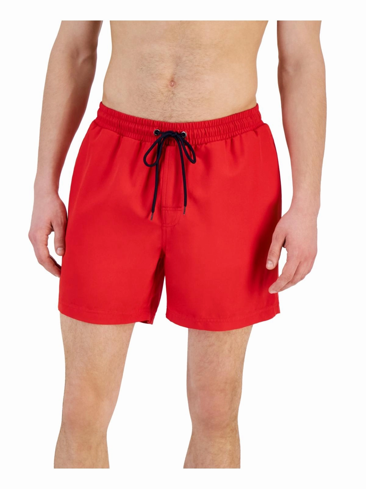 Mens Solid Polyester Swim Trunks