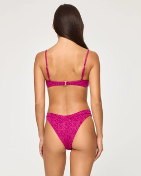 Mercer Bikini Bottom - Berry ruched bikini bottoms, hipster swimwear bottoms