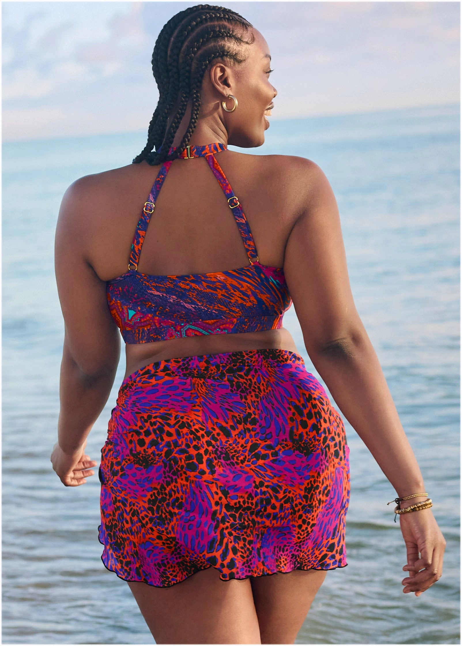 Mesh Wrap Skirt - Seaside Voyager