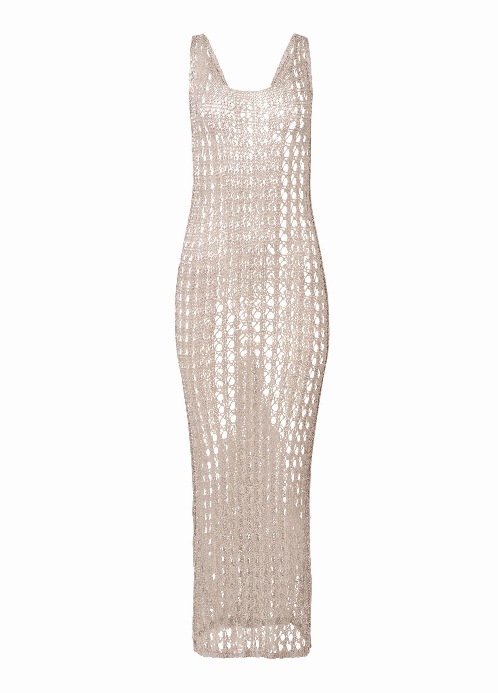 Metallic Crochet Coverup - Glittery Silver