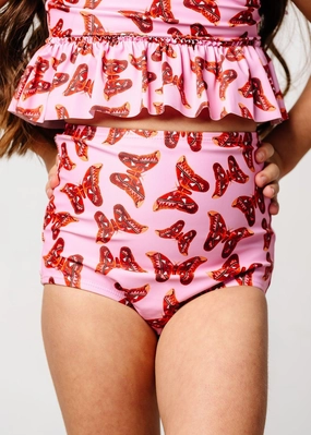 Metamorphosis | Mini High-Waisted Bottoms girls full coverage swimwear, kids swimwear for pool