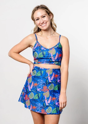 Midnight Jungle | Detached High-Waisted Skirt elastic waistband swim bottoms, mix-and-match bikini bottoms