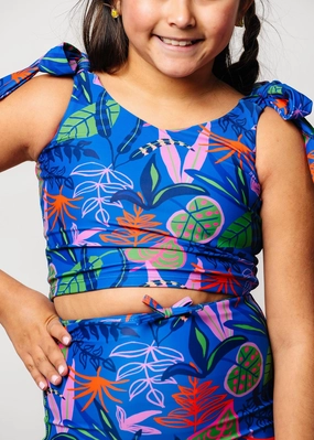 Midnight Jungle | Youth Knot Top cute girls swimsuits, stylish swimwear for girls