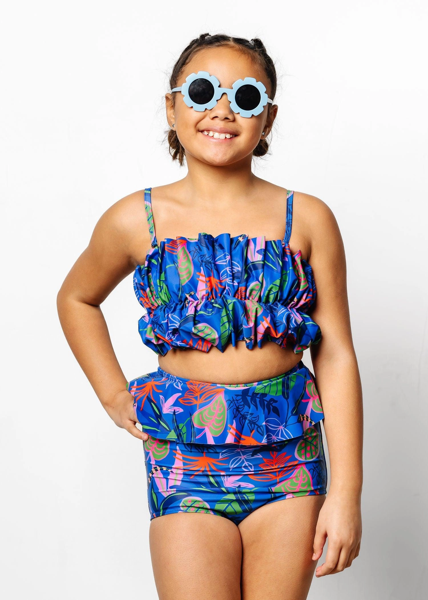 Midnight Jungle | Youth Oversized Ruffle Top