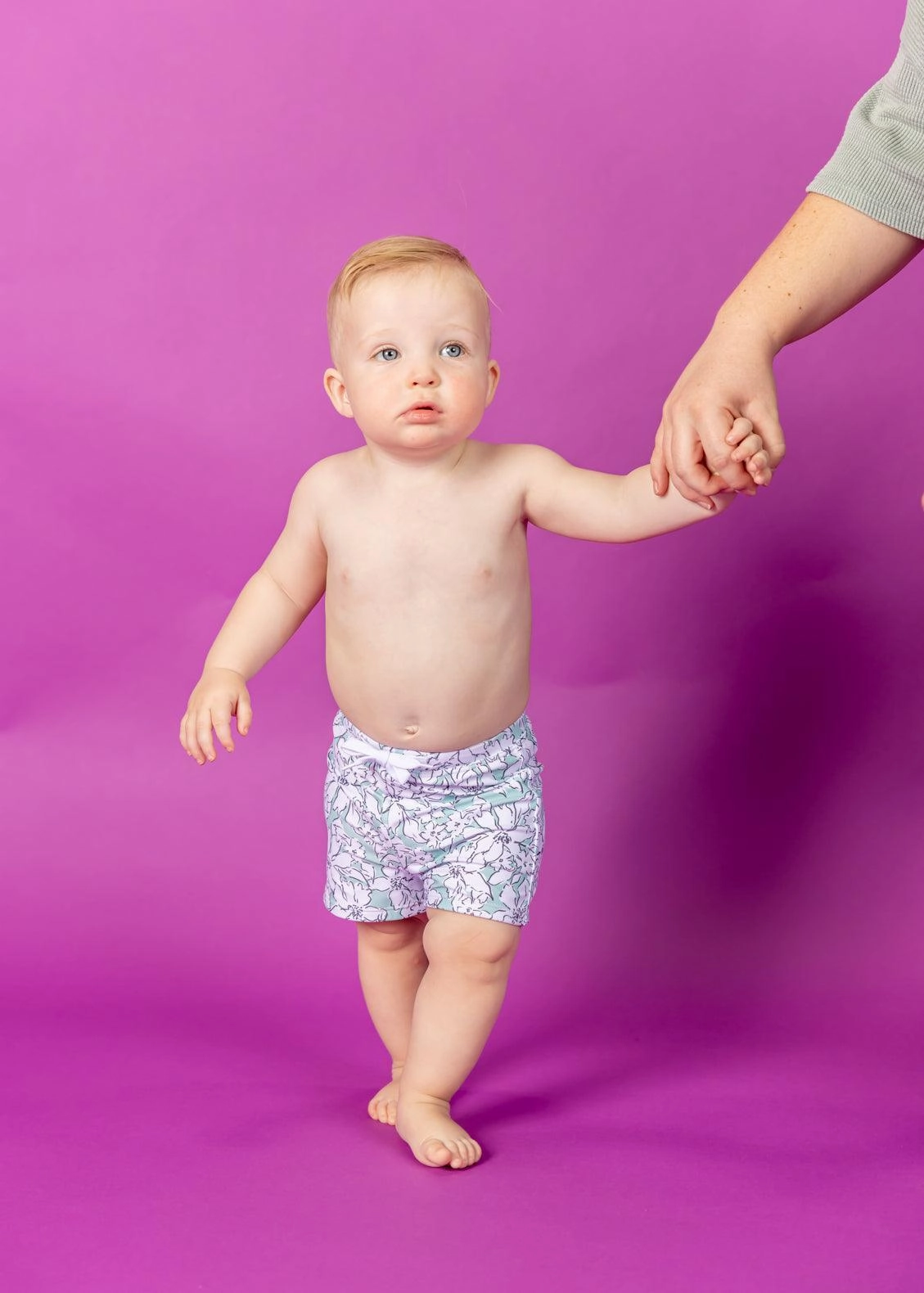 Mint Flowers | Baby Euro Shorts boys summer swimwear, boys rash guard swim sets