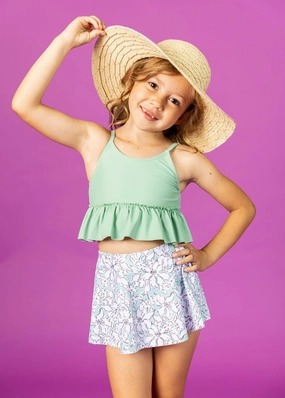 Mint Flowers | Mini Who Wears Short Skirts cute girls swimsuits, stylish swimwear for girls