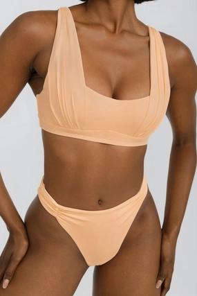 Mira Top - Aperol soft fabric swimwear women, resort swimwear for ladies