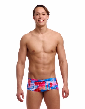 Miss Adventure Sidewinder Swim Trunks - Blue/Red casual mens swimwear, affordable swimwear for men