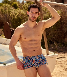 Monaco Tan Through Swim Trunks tan through swimwear men, mens breathable swimwear