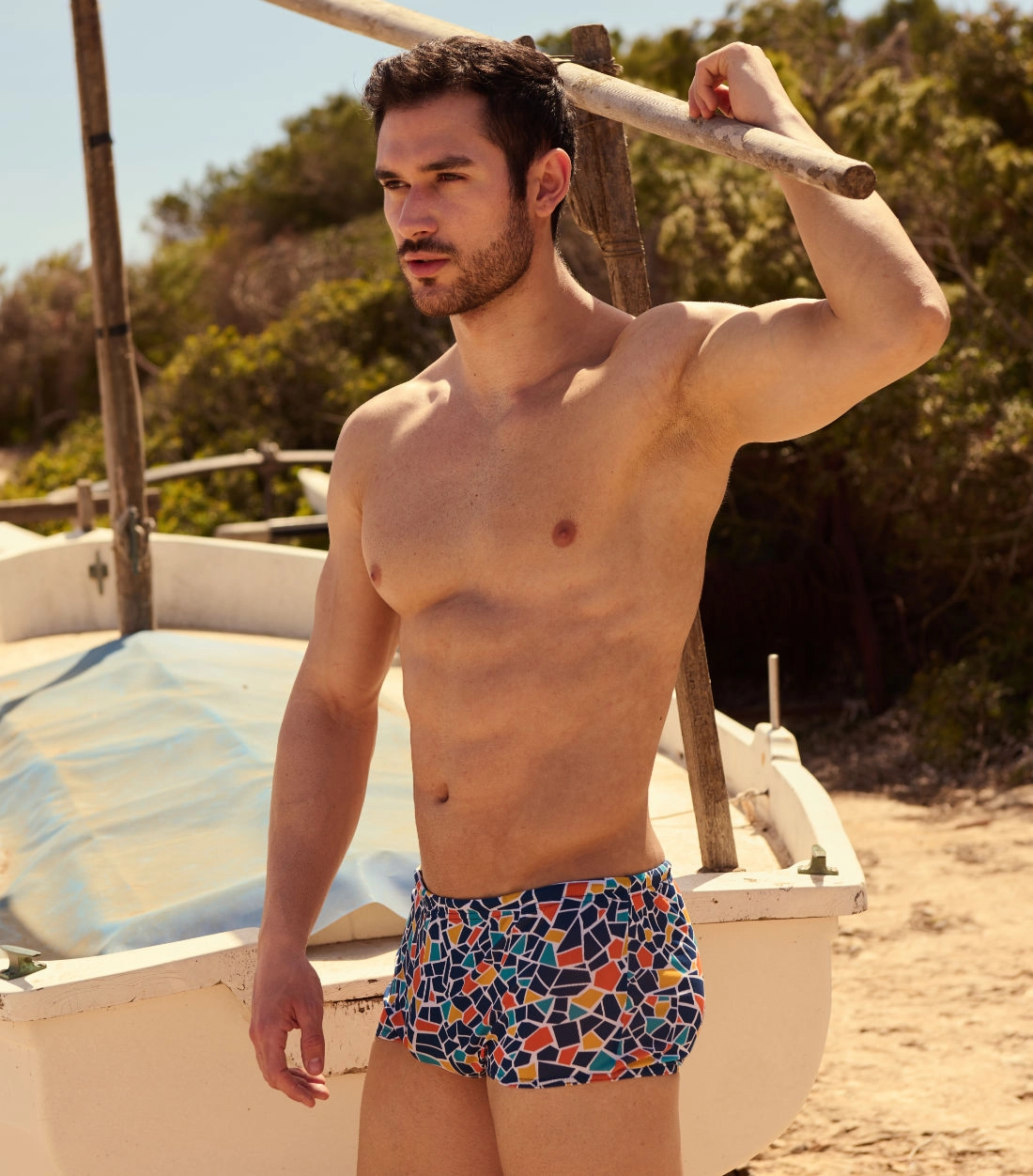 Monaco Tan Through Swim Trunks