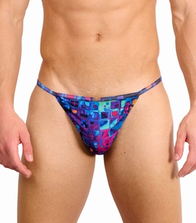 Mosaic Tan Through Swim Tanga tan through swimwear men, mens breathable swimwear