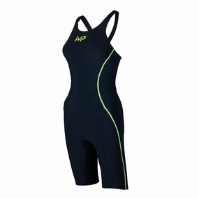 MP Michael Phelps  M-PULSE Kneeskin - Yellow Black performance swimwear for women, athletic swimsuits