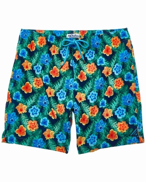 Mr.Swim Hibiscus Leaf Swim Short mens beach swimwear, quick dry mens swimsuits