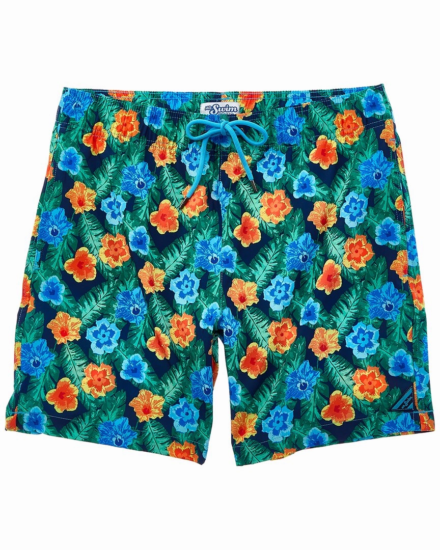 Mr.Swim Hibiscus Leaf Swim Short mens beach swimwear, quick dry mens swimsuits