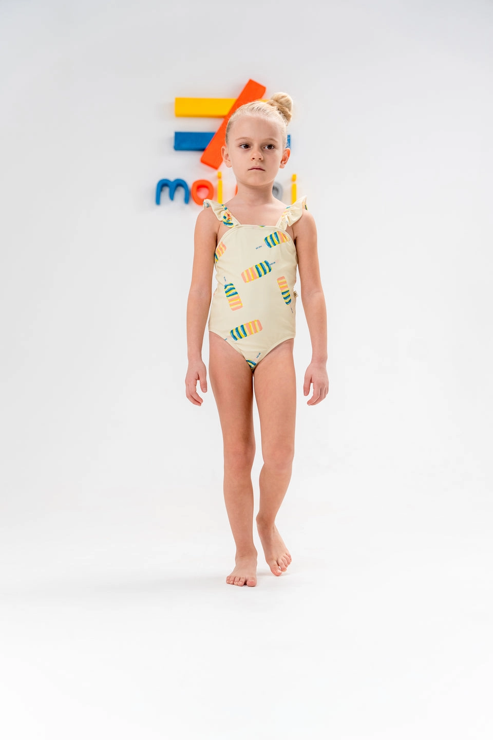 Multicolor Plaid Print Ruffle One Piece Swimsuit