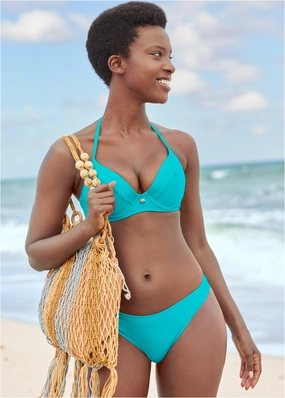 My Favorite Bra Top - Aqua Reef supportive swim tops, printed bikini tops