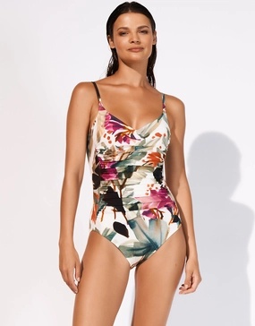Mystic Ruched Underwired Swimsuit - Noble Exotic womens resort swimwear, flattering one-piece swimsuits