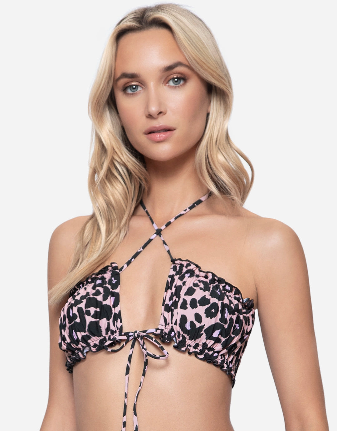 Nala Remi Ruched Bandeau Bikini Top stylish swimwear tops, womens beach tops