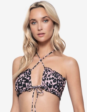 Nala Remi Ruched Bandeau Bikini Top stylish swimwear tops, womens beach tops