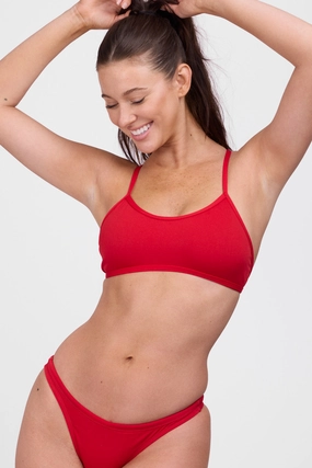 Natalie Bikini Top - Red all purpose swimwear, comfortable swimwear for everyone