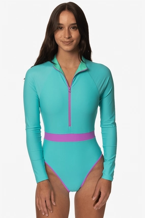 Nazare Long Sleeve Zip-Up Surf One Piece - Manifest inclusive swimwear styles, all season swimwear options