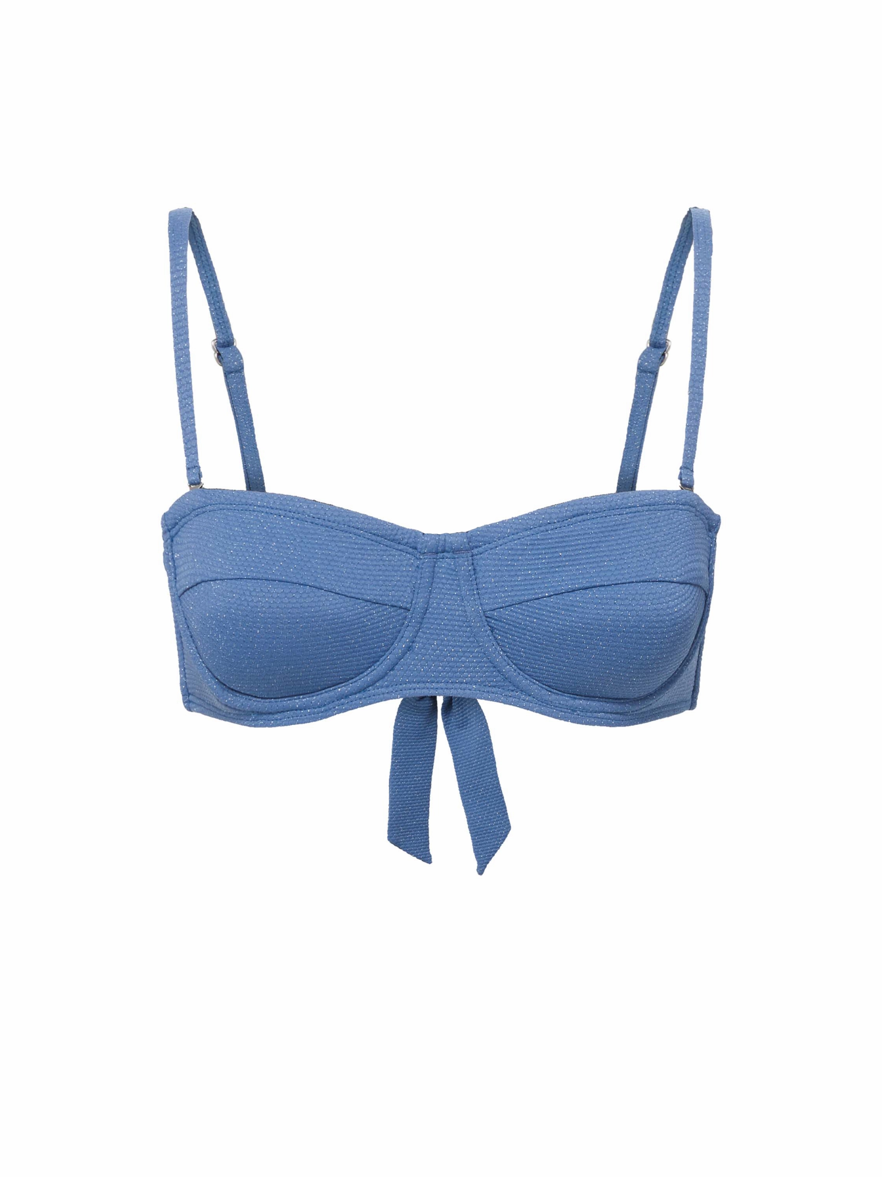 Nellie Top In Steel Blue Metallic Pique fashionable beach swimwear, modern womens bikinis
