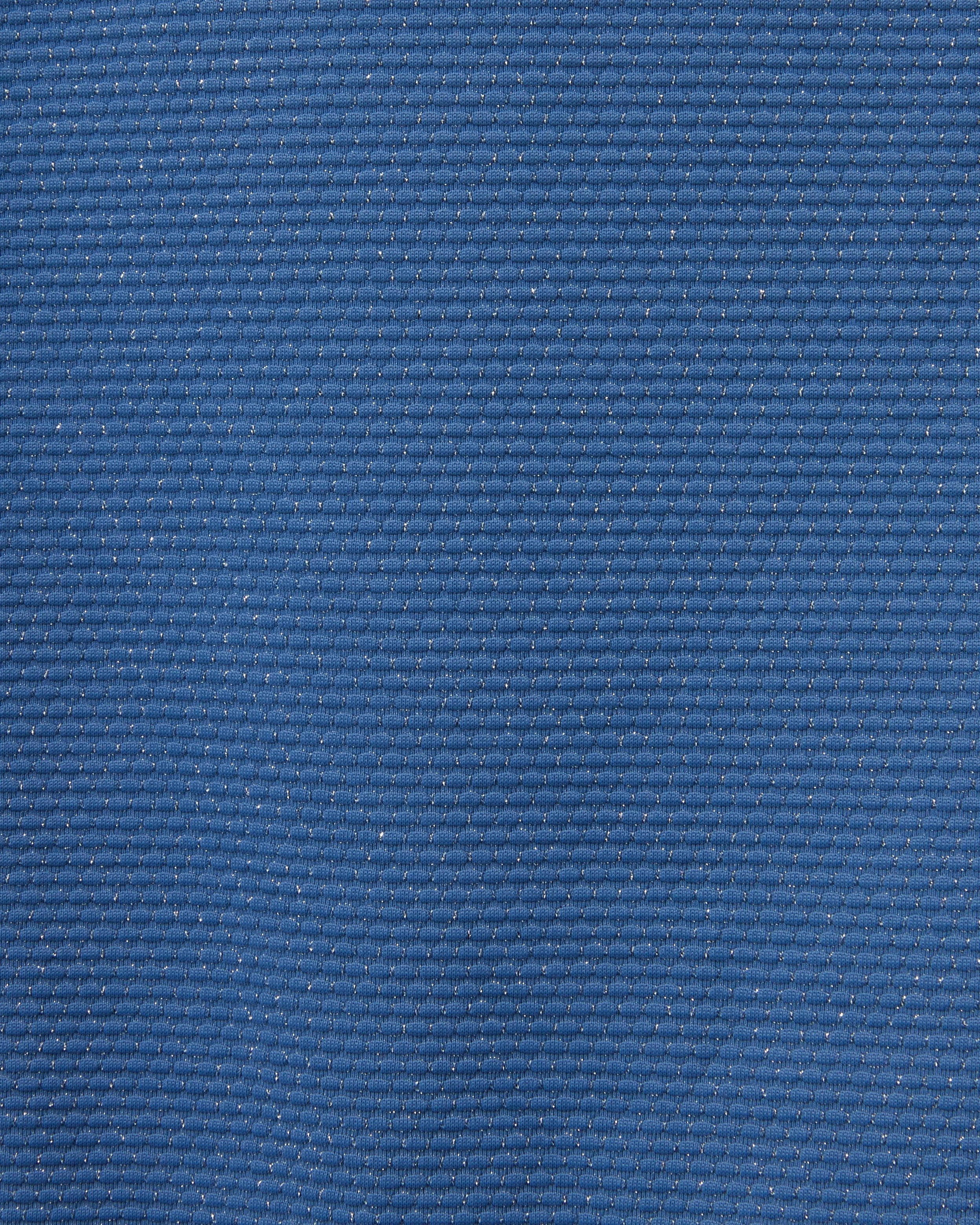 Nellie Top In Steel Blue Metallic Pique