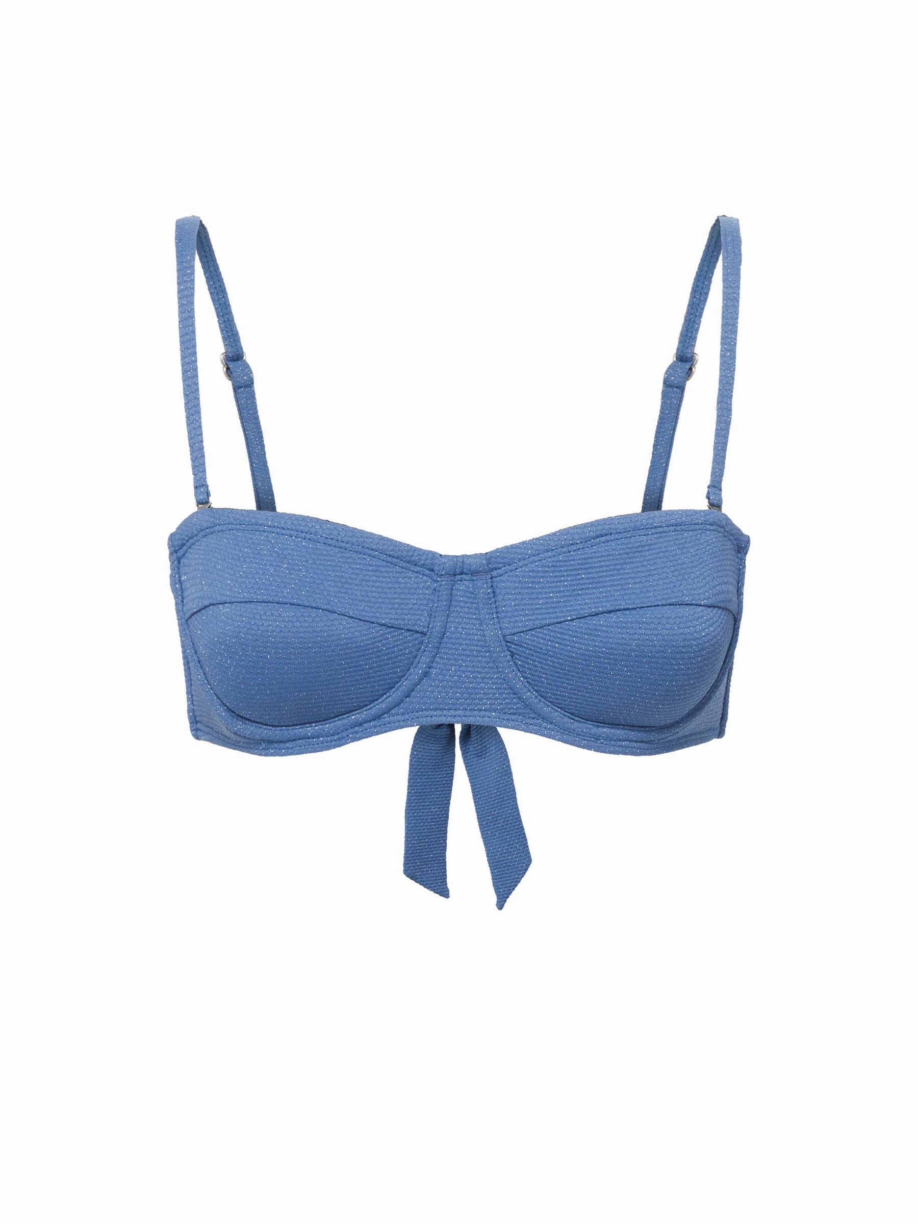 Nellie Top In Steel Blue Metallic Pique high waist swimwear women, swimsuit for women beachwear