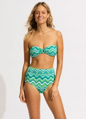 Neue Wave High Waisted Bikini Bottom - Jade plus size swimwear women, summer swimwear for ladies