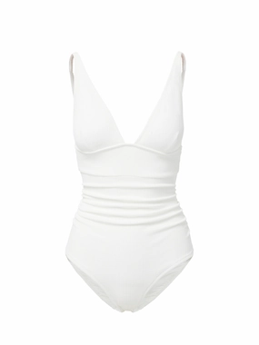 Niki One Piece Ivory Texture high waist swimwear women, swimsuit for women beachwear