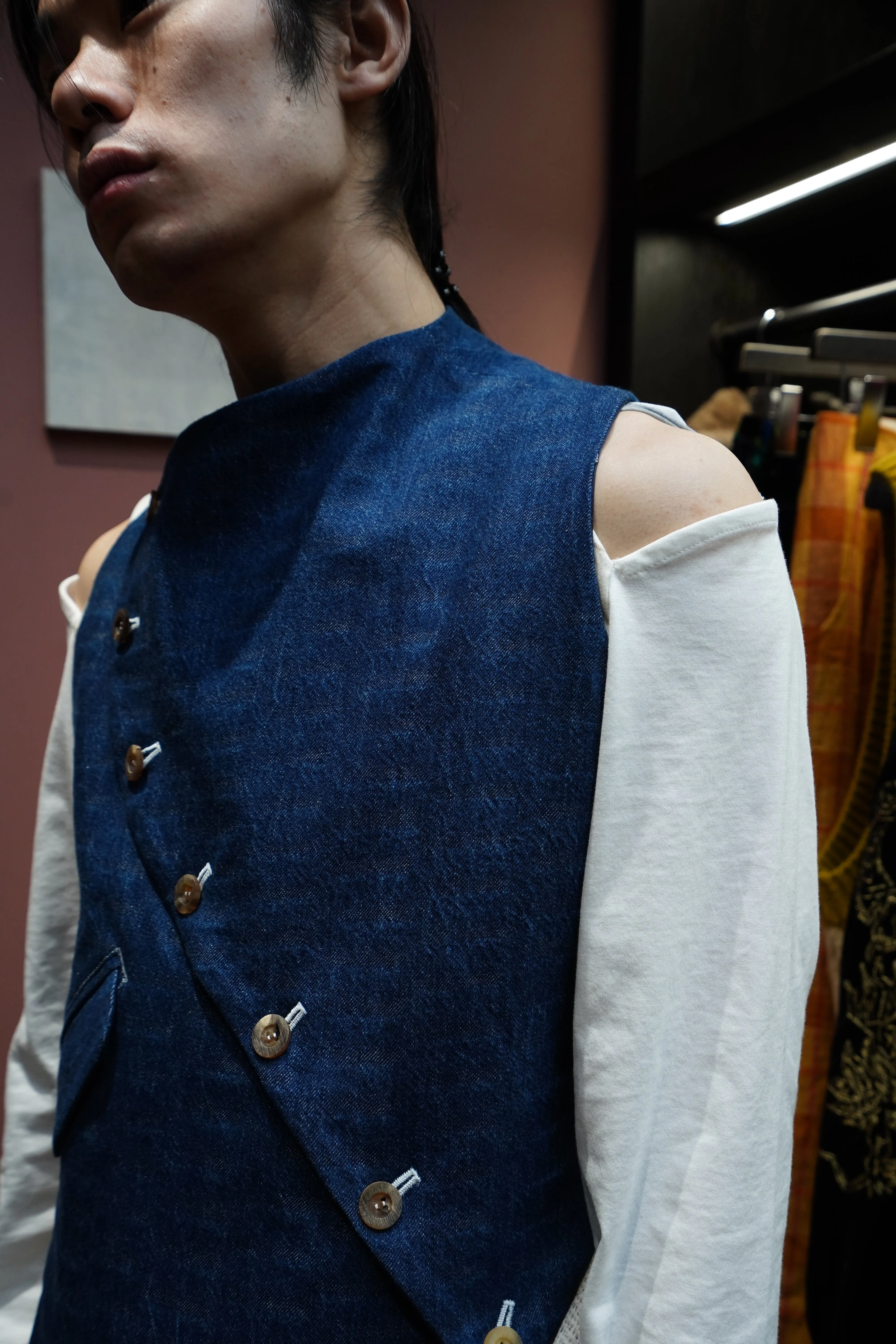 Nobuyuki Matsui Swimmy denim vest (Blue)