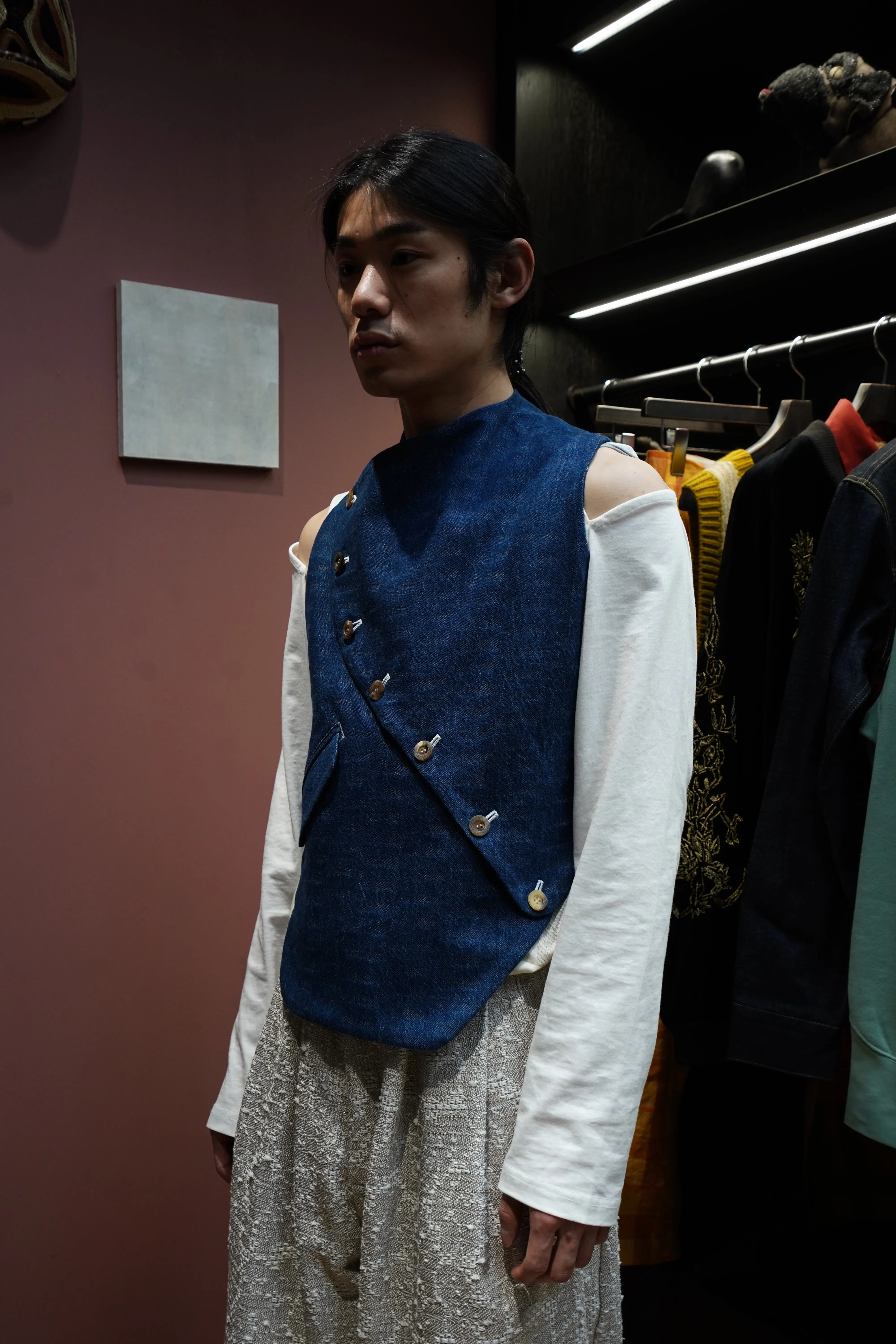 Nobuyuki Matsui Swimmy denim vest (Blue)