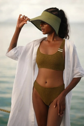 NOOR Kaki TWO PIECE TOP two piece swimsuits women, matching bikini sets