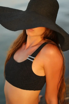NOOR TWO PIECE TOP Black two piece swimsuits women, matching bikini sets