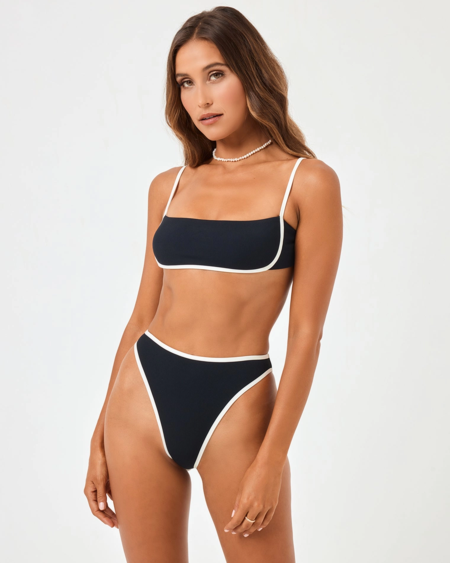 Nora Bikini Bottom - Black-Cream