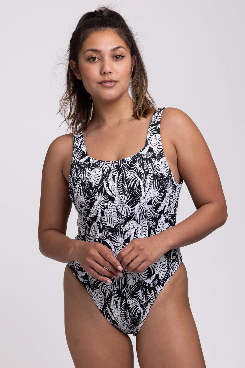 Nova Scotia Smocked Surf One Piece Swimsuit - Tropicana