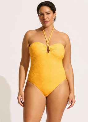 Oasis Diamond Wire One Piece - Butter plus size swimwear women, summer swimwear for ladies