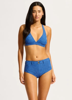 Oasis Multi Fit Longline Triangle Bikini Top - Ultramarine push up bikinis women, sporty womens bikini sets