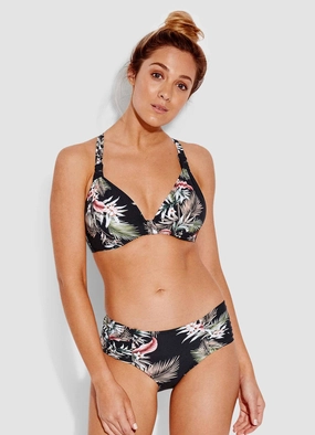 Ocean Alley Wide Side Retro Bikini Pants - Black plus size swimwear women, summer swimwear for ladies
