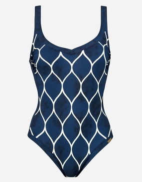 Ocean Cloud Moulded Swimsuit - Wave Cream cup sized swimwear women, supportive swimsuits for large bust
