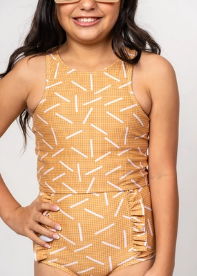Off The Grid | Youth Racer Back Top cute girls swimsuits, stylish swimwear for girls