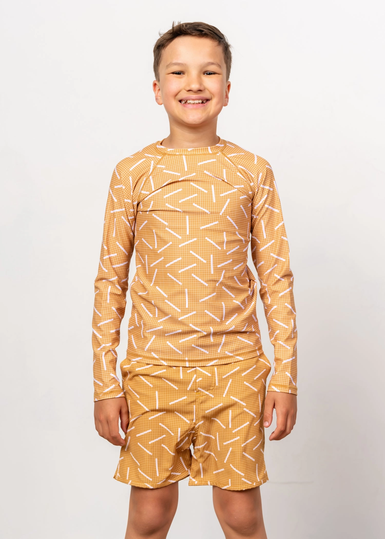 Off The Grid | Youth Rashguard Top (Unisex) boys summer swimwear, boys rash guard swim sets
