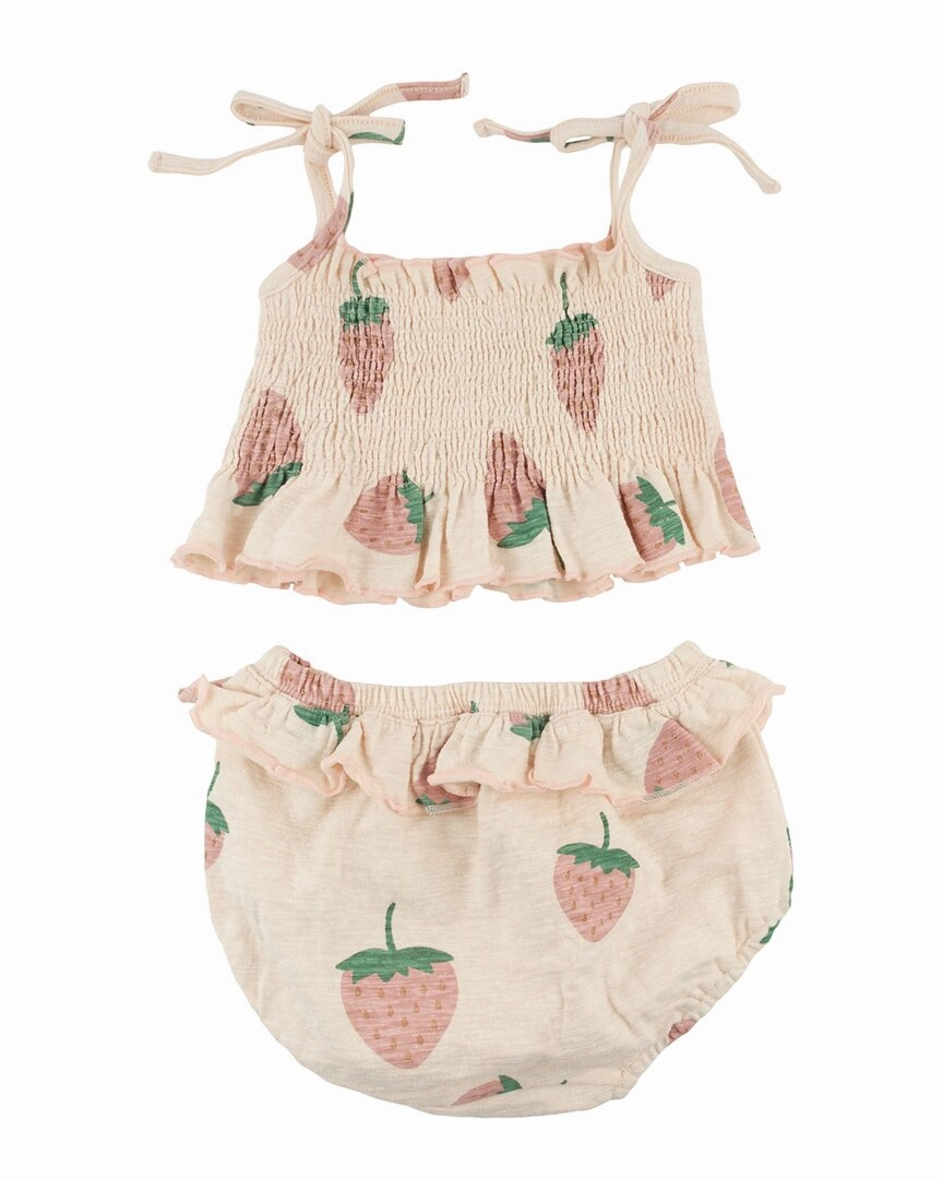 oh baby! Strawberry Print Sunsuit Set