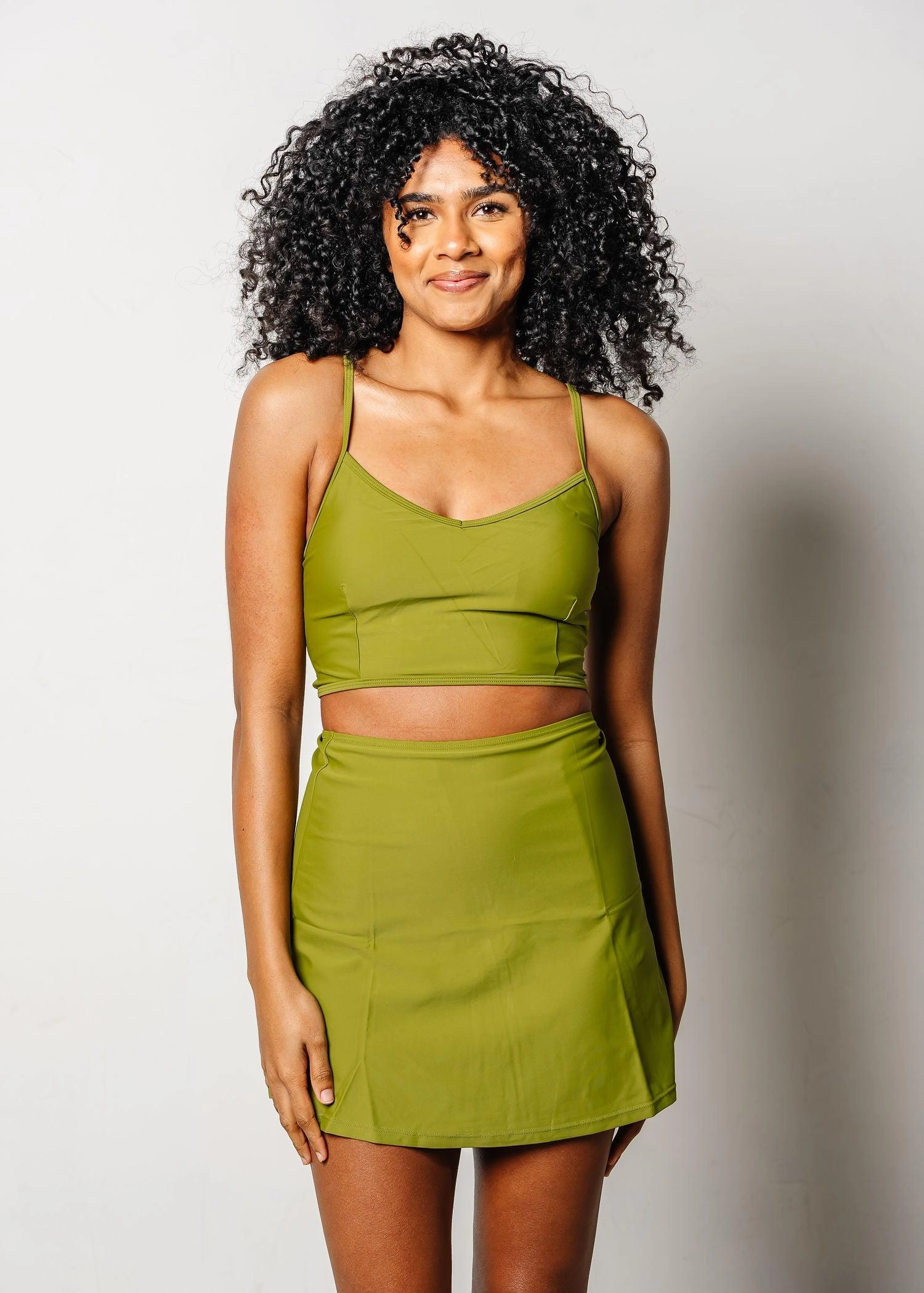 Olive Green | V'D Crop Top