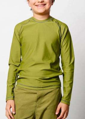 Olive Green | Youth Rashguard Top (Unisex) cute girls swimsuits, stylish swimwear for girls