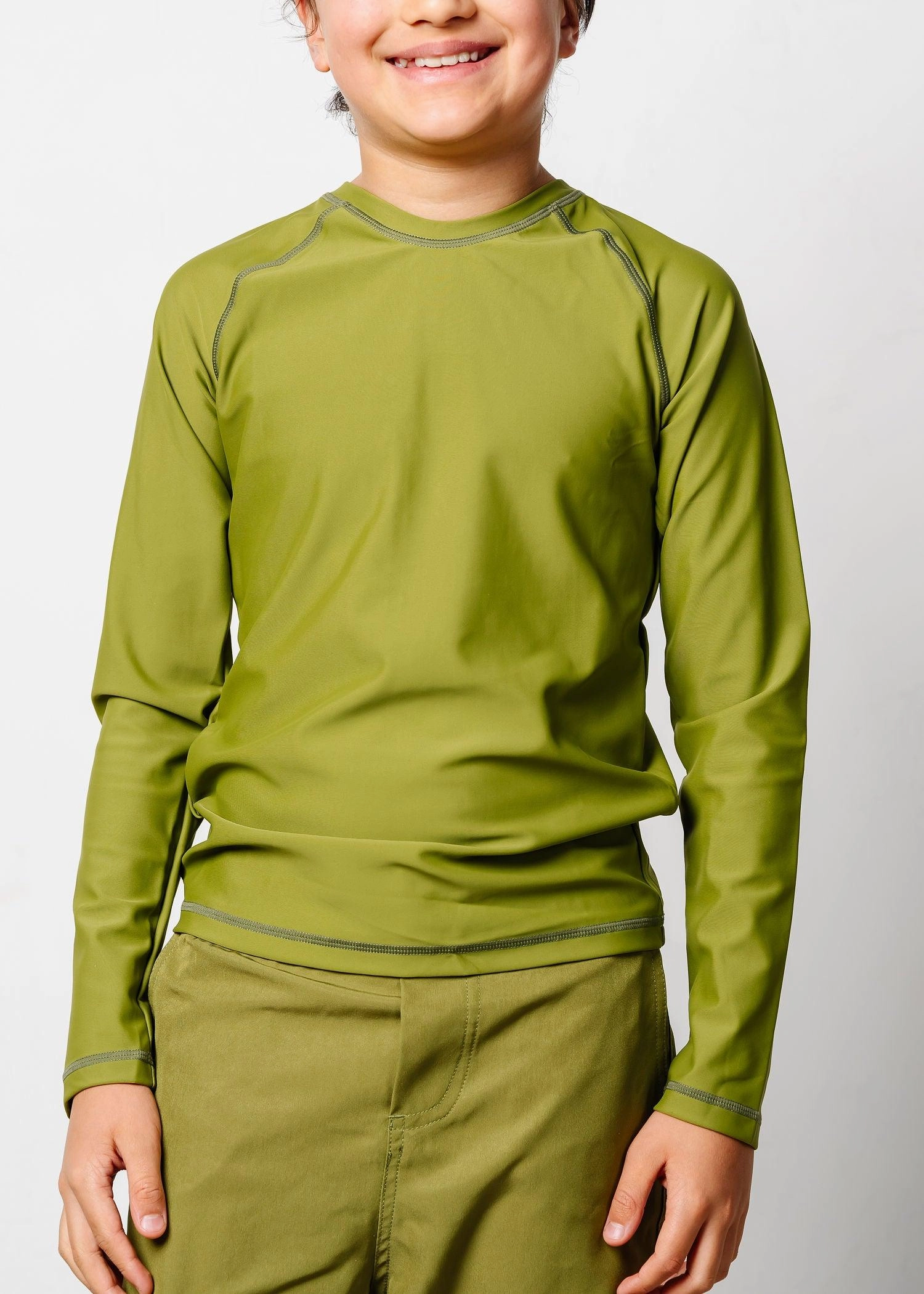 Olive Green | Youth Rashguard Top (Unisex) cute girls swimsuits, stylish swimwear for girls