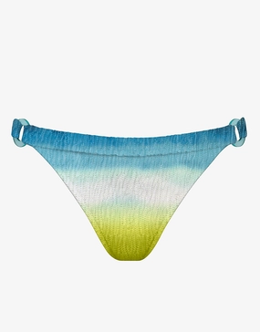 Ombre Flow Ring Side Bikini Pant - Aqua Shades adjustable swim bottoms women, flattering bikini bottoms