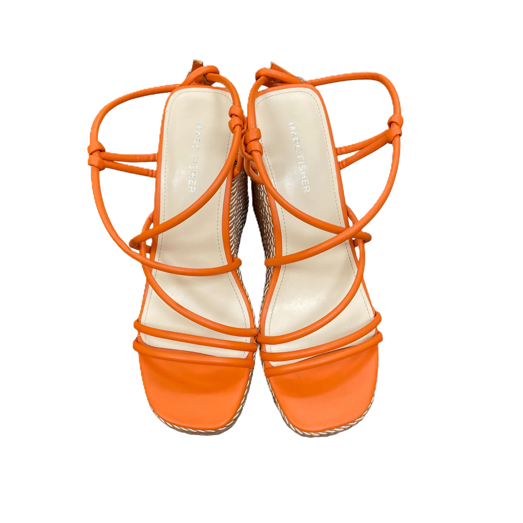 Orange Sandals Heels Wedge By Marc Fisher, Size: 9 marc-fisher