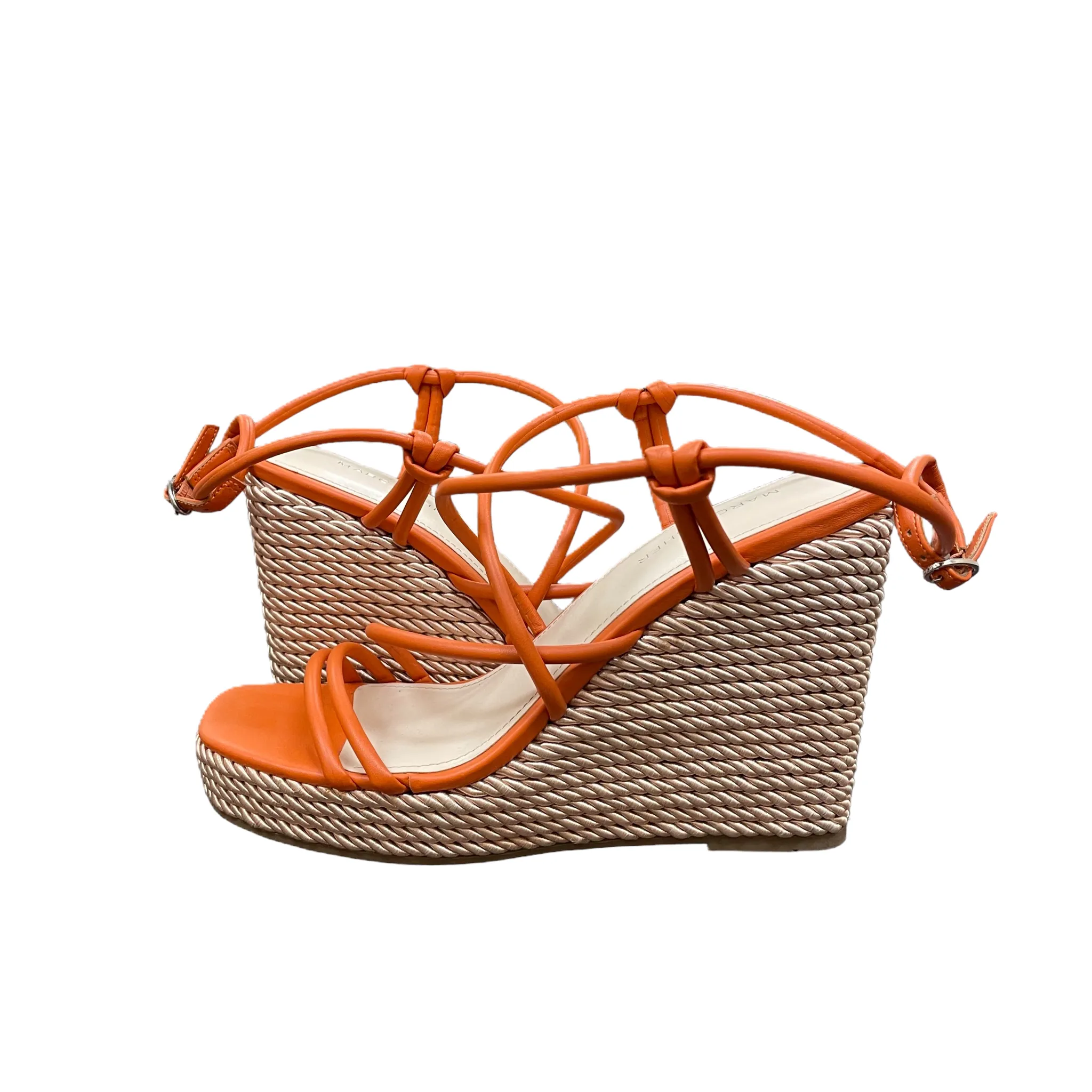 Orange Sandals Heels Wedge By Marc Fisher, Size: 9 marc-fisher