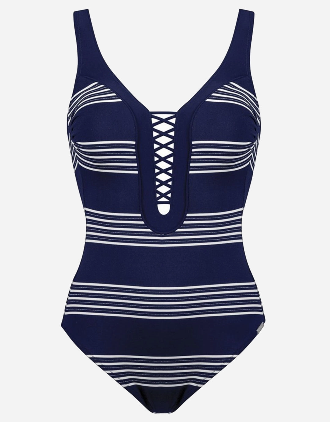 Pace Plunge Swimsuit - Navy White pool-ready swimwear for women, trendy swimwear collection